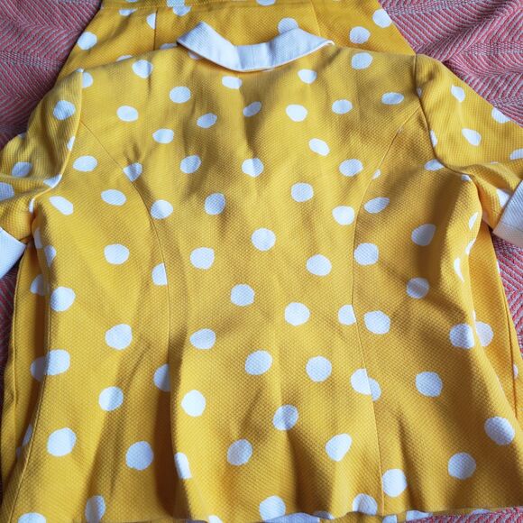 Vintage Sunny Yellow and White Polka Dot Skirt Suit S. 8 Retro/Summer/Fun - Picture 6 of 6